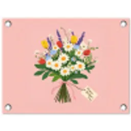 Bloemen - Lint - Kaartje tuinposter los doek klein -3d