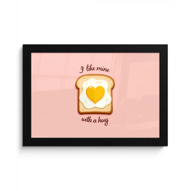 Brood - Illustratie - Quote - Roze fotolijst zwart zonder passe partout klein -3d