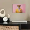 Tijger - Bril - Geel - Jasje poster papier klein -sfeer1