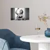 Vrouw - Spaghetti - Zwart - Wit poster papier klein -sfeer3