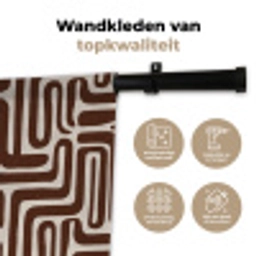 Abstract - Patroon - Bruin Wandkleed katoen klein 269 -sfeer2