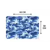 Blauw - Camouflage - Golvend Placemat vinyl groot 368 -specs