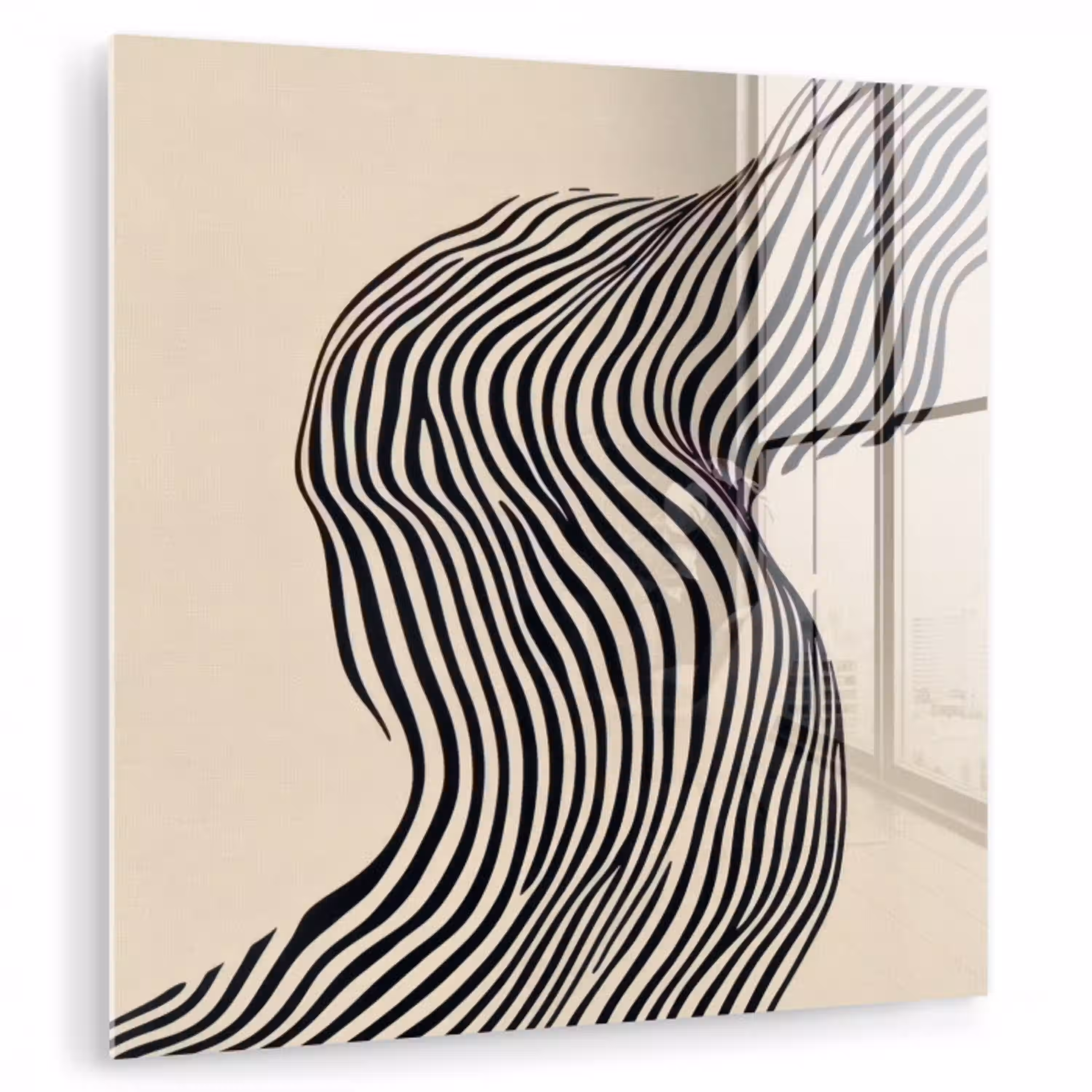 Golvend - Lijnen - Abstract - Silhouet plexiglas 5mm klein -zzzproduct_nieuw