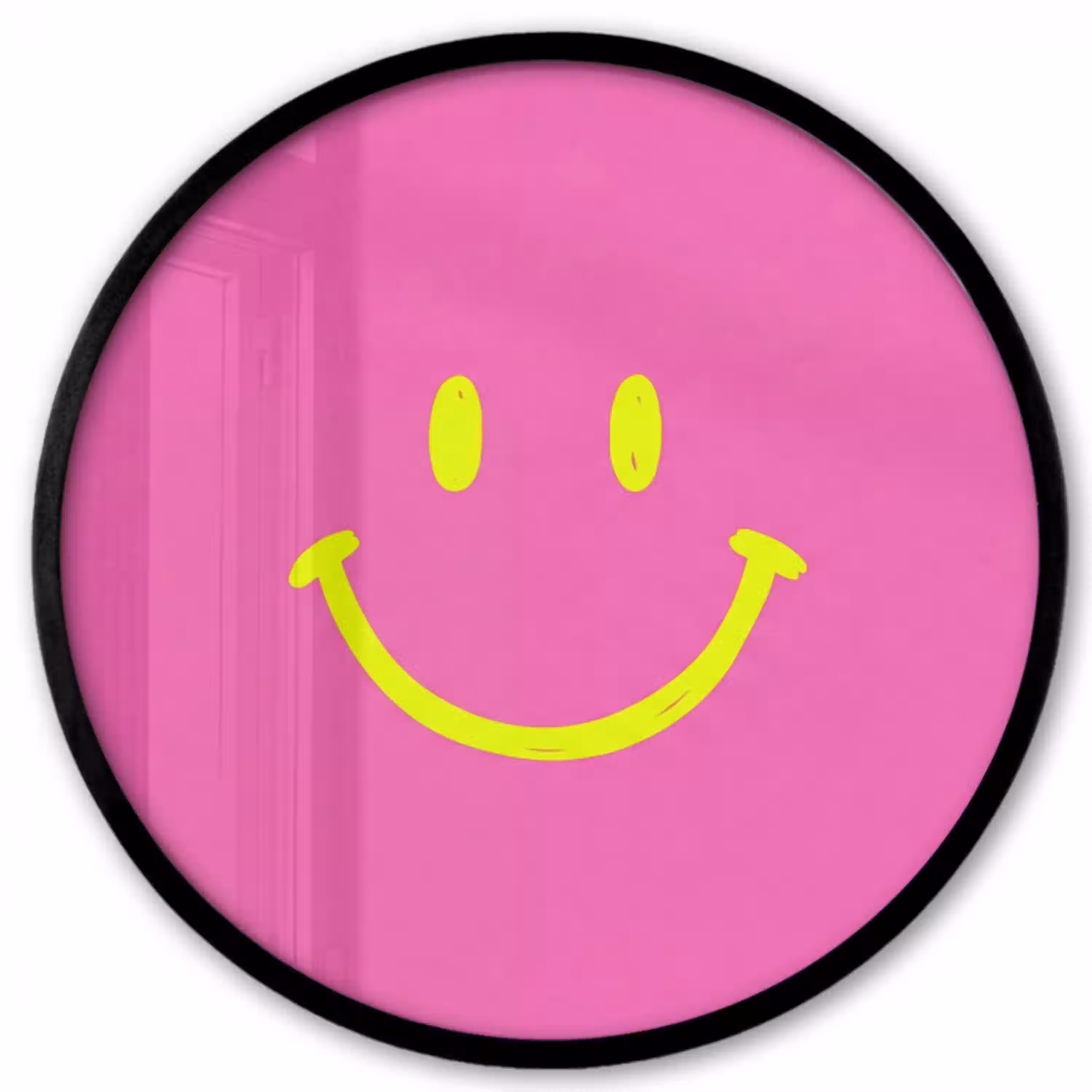 Smiley - Vrolijk - Roze Fotolijst rond zonder passe partout klein -3d