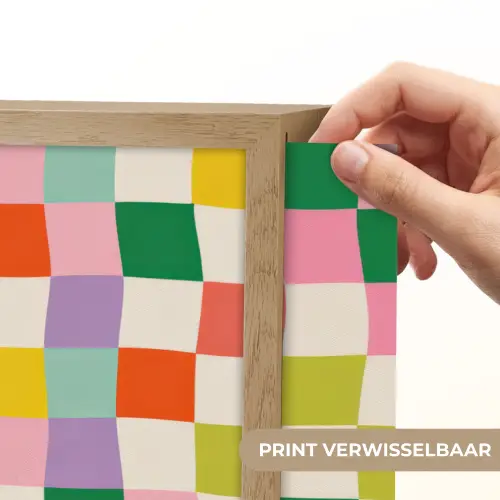 Vierkanten - Kleurrijk - Golvend Light Box met batterij (Wandlamp) middel -USP_websiteprintNL