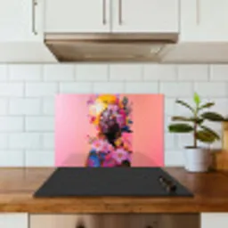 Kleurrijk - Bloemen - Vrouw - Zon keuken achterwand spatscherm klein -sfeer2