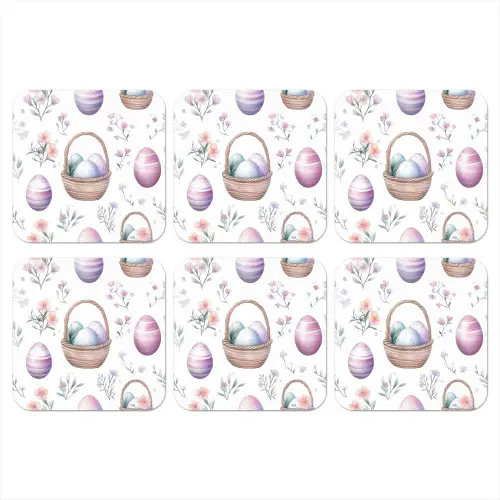 Bloemen - Paaseieren - Patroon onderzetter kurk middel -3d
