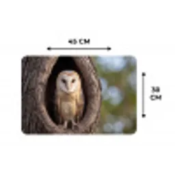 Kerkuil - Boom - Natuur - Bruin Placemat vinyl groot -specs