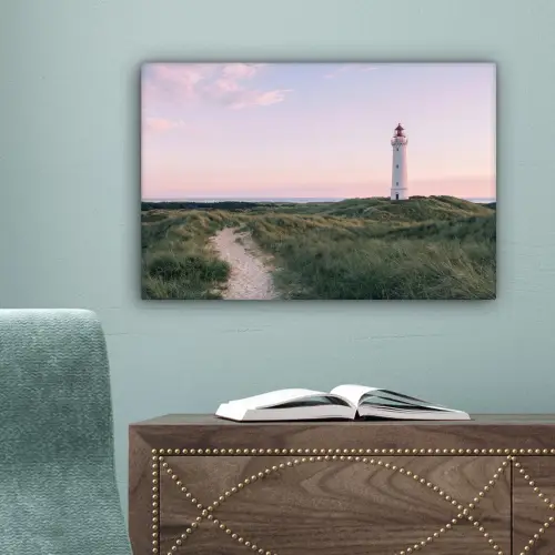 Vuurtoren - Duinlandschap - Zee canvas 2cm klein -sfeer4