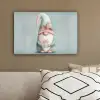 Kerstgnome - Cadeau - Groen canvas 2cm klein -sfeer3