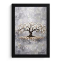 Boom - Bloemen - Natuur - Abstract - Wit fotolijst zwart zonder passe partout klein -3d