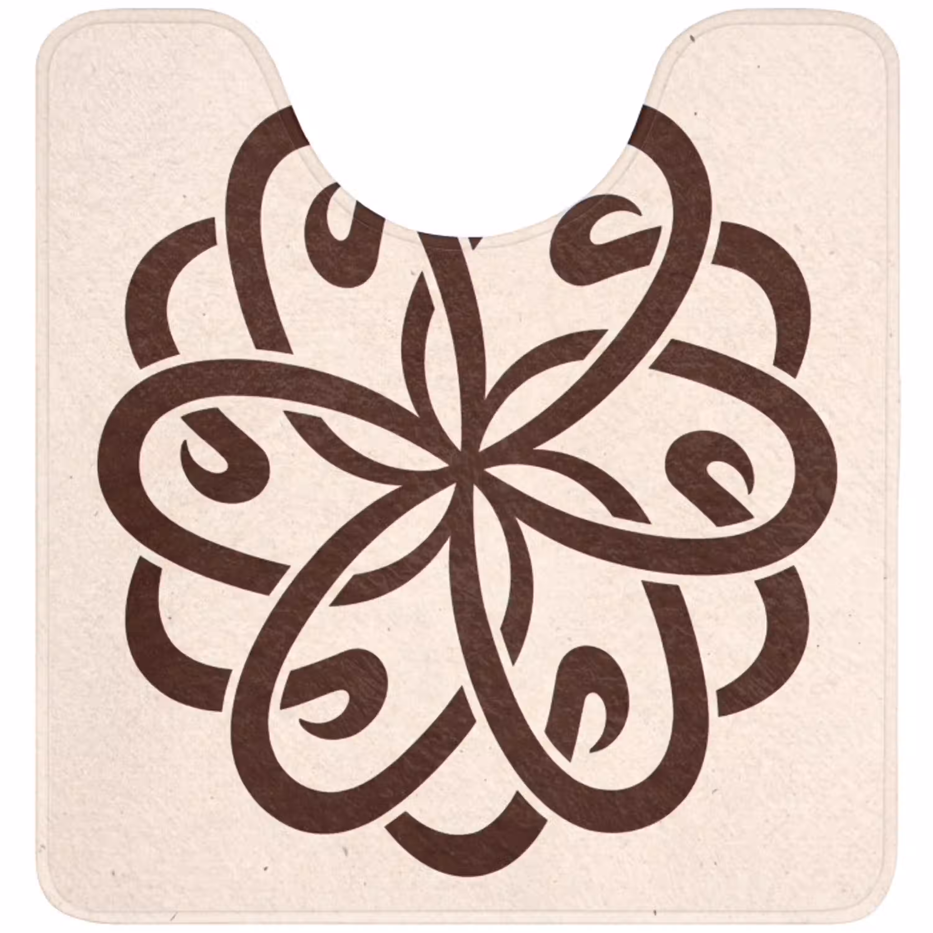 Patroon - Knoop - Abstract - Modern - Bruin WCmat U-uitsnede middel -3d
