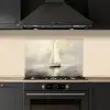 Zeilschip - Zee - Bewolkt keuken achterwand spatscherm klein -sfeer1