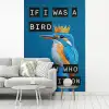 Vogel - Decoratie - Ijsvogel - Blauw fotobehang vinyl groot -woonkamer