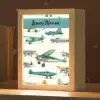 Vliegtuig - Blauw - Kinderen - Jongen - Oranje Light Box met kabel (Kinderlampje) klein -zzz_3d_website