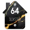 Goud zwart marmer - Modern Naambord Huisje klein -3d