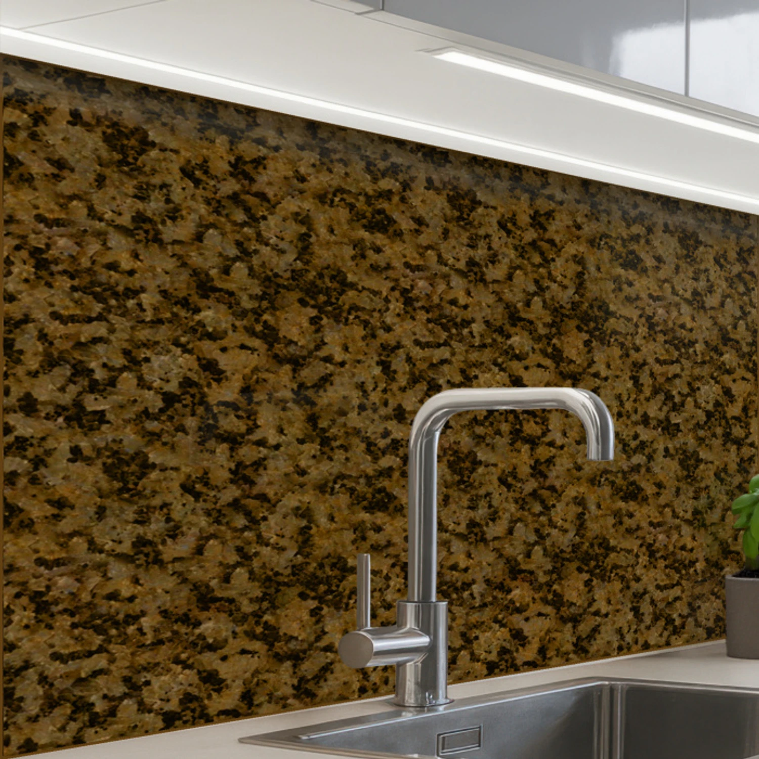 Bruin - Vlekken - Graniet keuken achterwand 2 middel 865 -zzzz3d_schuin