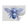 Bij - Modern - Delfts - Blauw Muursticker klein -3d