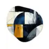 Abstract - Vormen - Goud - Blauw - Geometrisch Wandcirkel Organisch Forex 3mm klein -3d