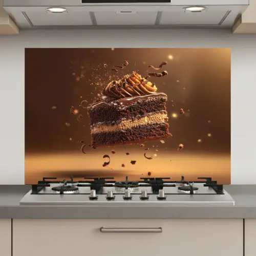 Taart - Chocolade - Eten - Brownie keuken achterwand spatscherm klein -3d_website