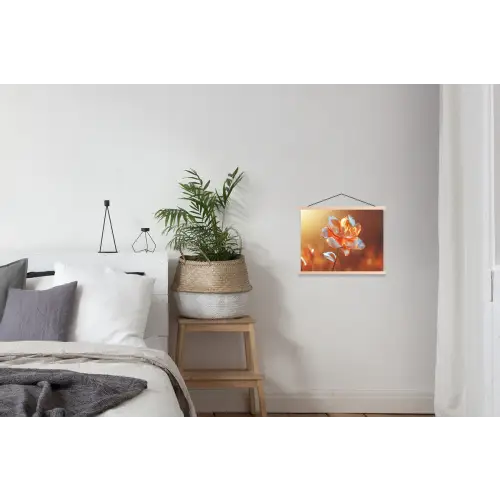 Glazen - Bloem - Zonlicht textielposter latten blank klein -woonkamer