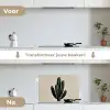 Cactus - Subtiel - Groen keuken achterwand spatscherm klein -voor_na_NL
