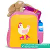 Kip - Rolschaatsen - Geel Kinderrugzak - Roze middel -inhoud_UK