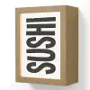 Japandi - Sushi - Zwart - Vintage Light Box met kabel (Wandlamp) klein -3d