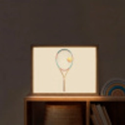 Tennisracket - Bal - Beige Light Box met batterij (Wandlamp kind) middel -sfeer1_kind