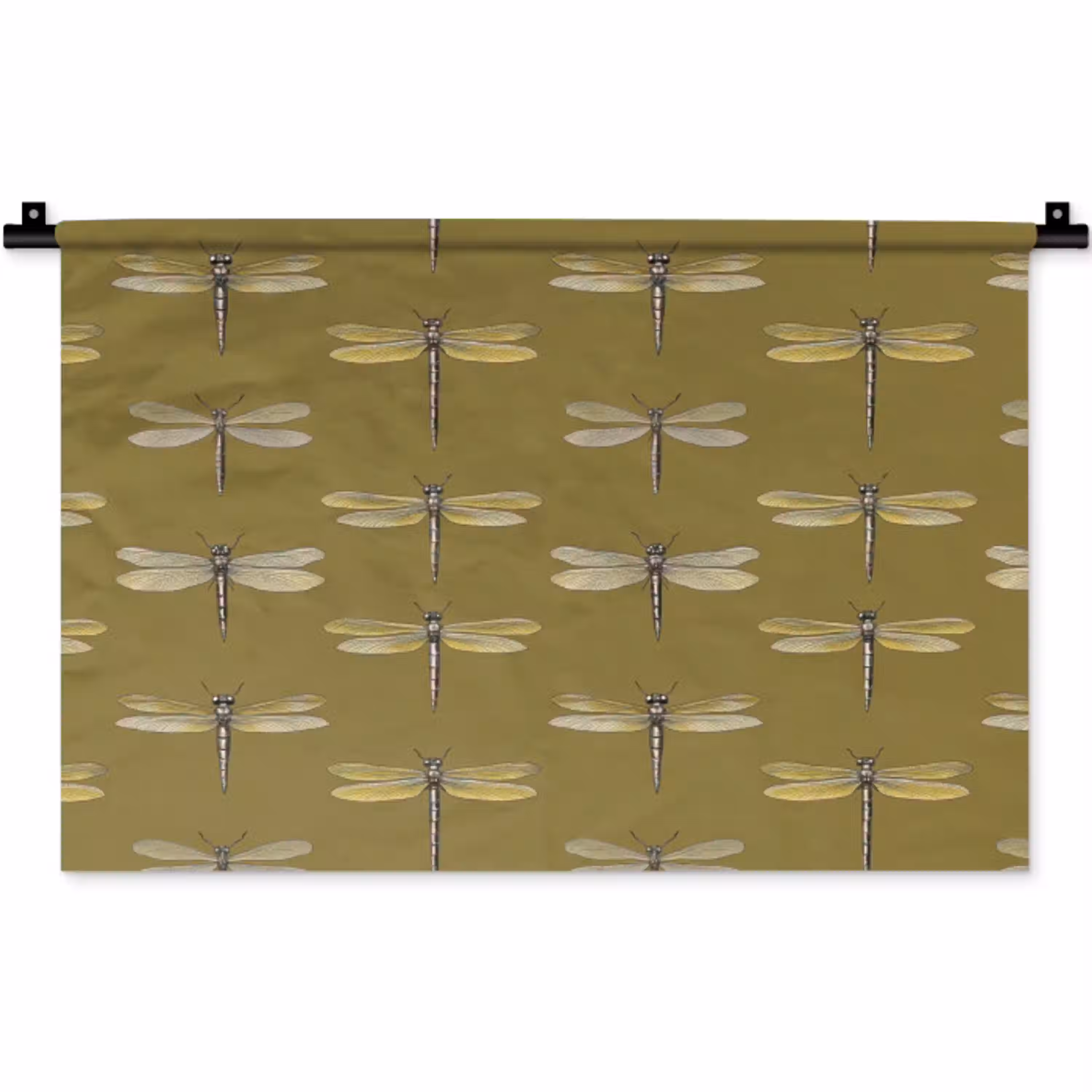 Libellen - Patroon - Groen Wandkleed katoen klein 269 -zz3d