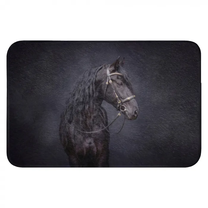 Portret - Paard - Donker Badmat klein -3d