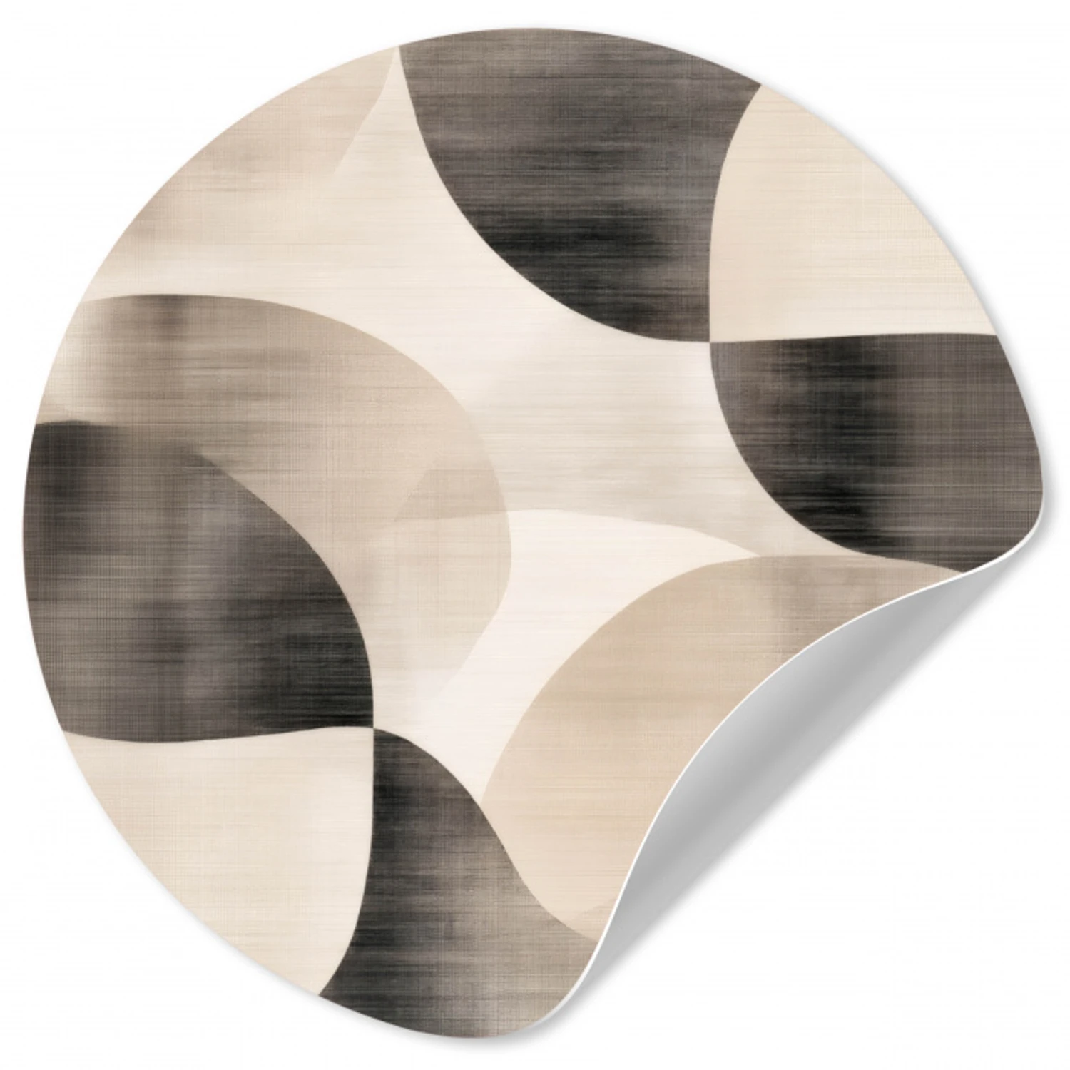 Grillige vormen - Subtiele overgangen - Dynamisch Wandcirkel behangsticker klein -3d