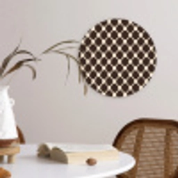 Bruin - Ruitpatroon - Geometrisch Wandcirkel kunststof plaat 5mm dik klein 188 -sfeer4
