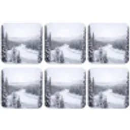 Rivier - Bevroren - Landschap - Winter onderzetter kurk middel -zkaufland3dotto