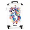 Steigerende Eenhoorn met Regenboogmanen Koffer - NBS - Handbagage middel -productfoto_recht