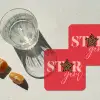 Star girl - Rood - Panter - Ster onderzetter kurk middel -sfeer4