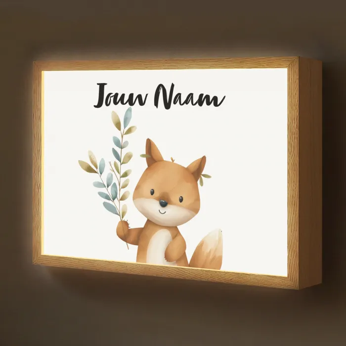 Vos - Dier - Bosdieren Light Box met batterij (Wandlamp kind) middel -z3d_website