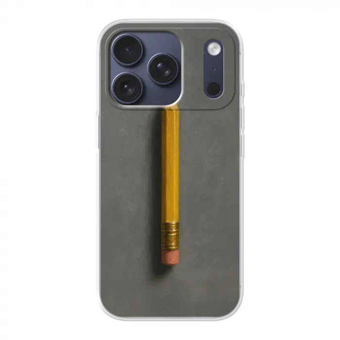 Potlood - Schilderij - Geel Telefoonhoesje iPhone 17 Pro klein -3d