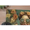 Bloemenkrans - Vrouwengezicht - Zonnebril - Oranje muismat rubber klein -closeup