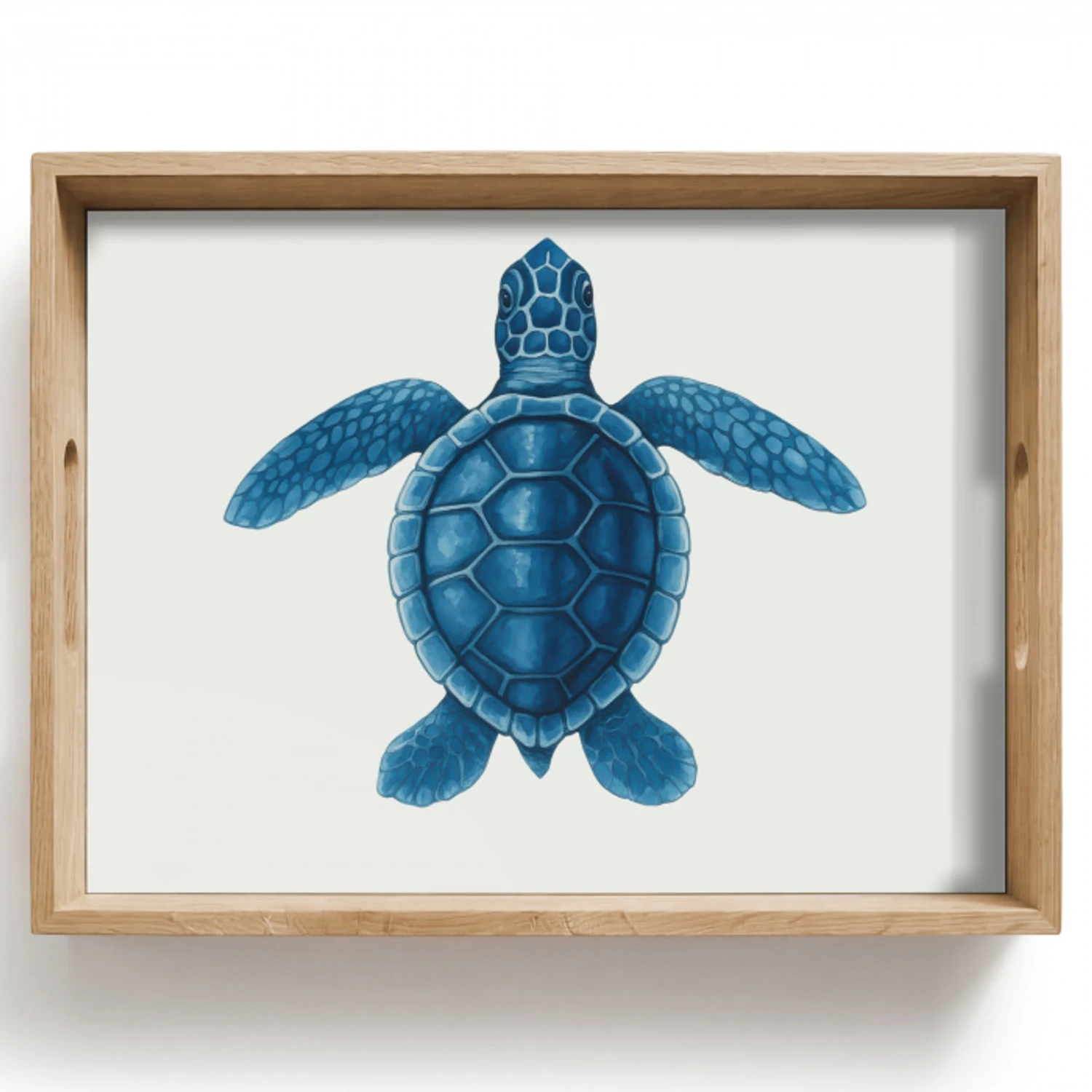 Schildpad - Blauw - Schild Dienblad Rechthoek middel -z3d_shopping