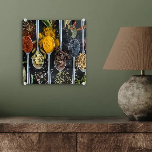 Kruiden - Lepel - Specerijen - Zwart - Keuken plexiglas 5mm klein -sfeer3
