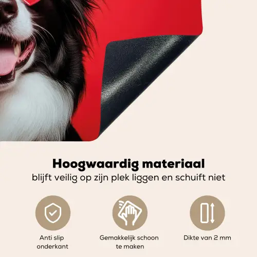 Hond - Hartjesbril - Loveyou - Rood Inductie beschemer met haakjes klein -ky-onderkant-nl