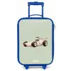 Beige retro raceauto op groen achtergrond Kinderkoffer - Blauw klein -zz3dotto