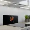 Orchidee - Doorzichtig - Bloem keuken achterwand spatscherm klein -3d_schuin