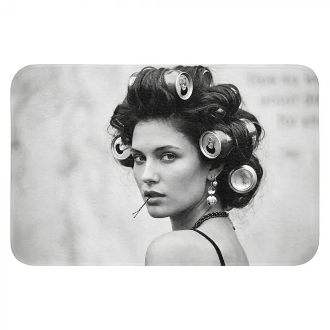 Badmat - Edgy - Vrouw - Zwart - Wit
