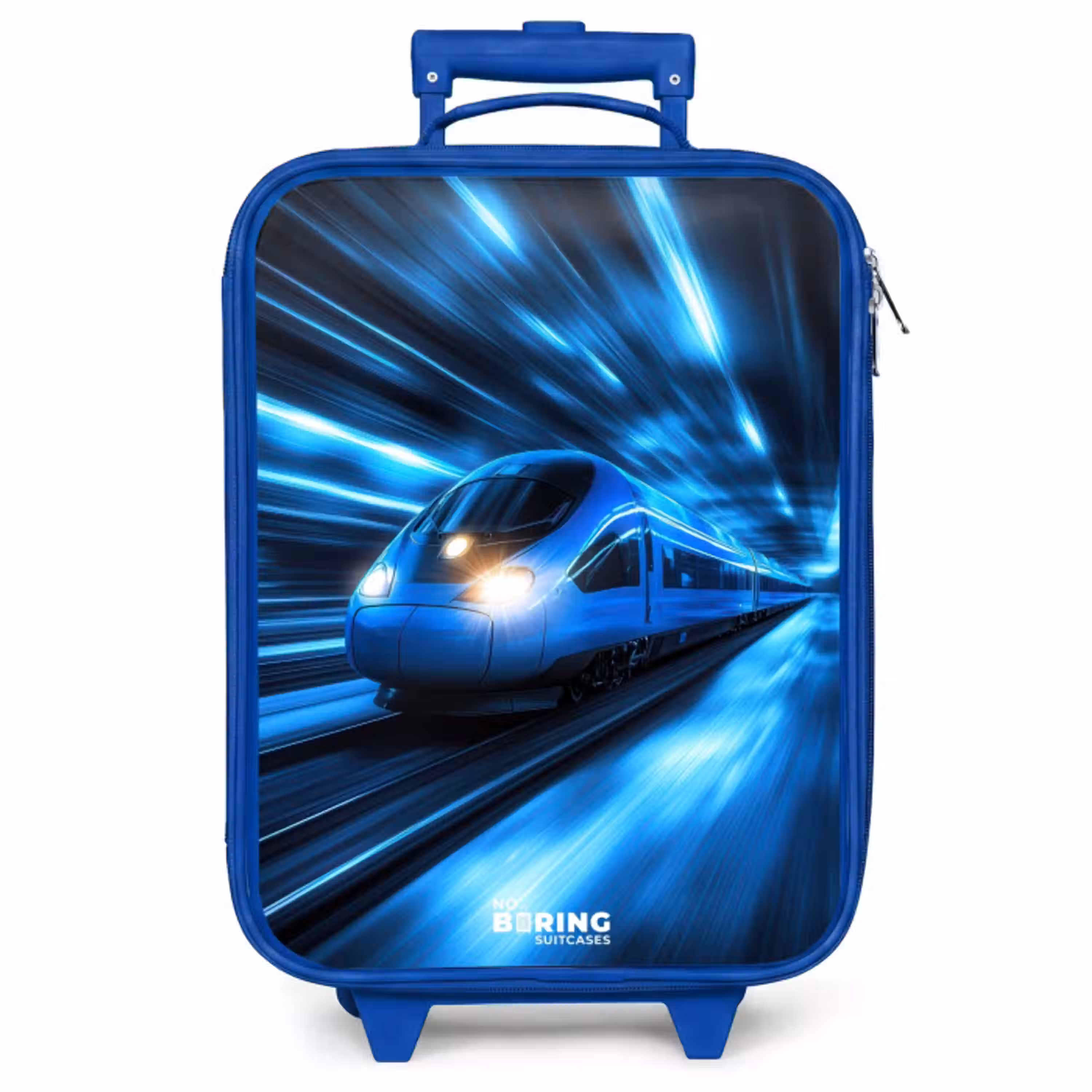 Supersnelle trein in neonblauwe tunnel Kinderkoffer - Blauw klein -zzz_website3d