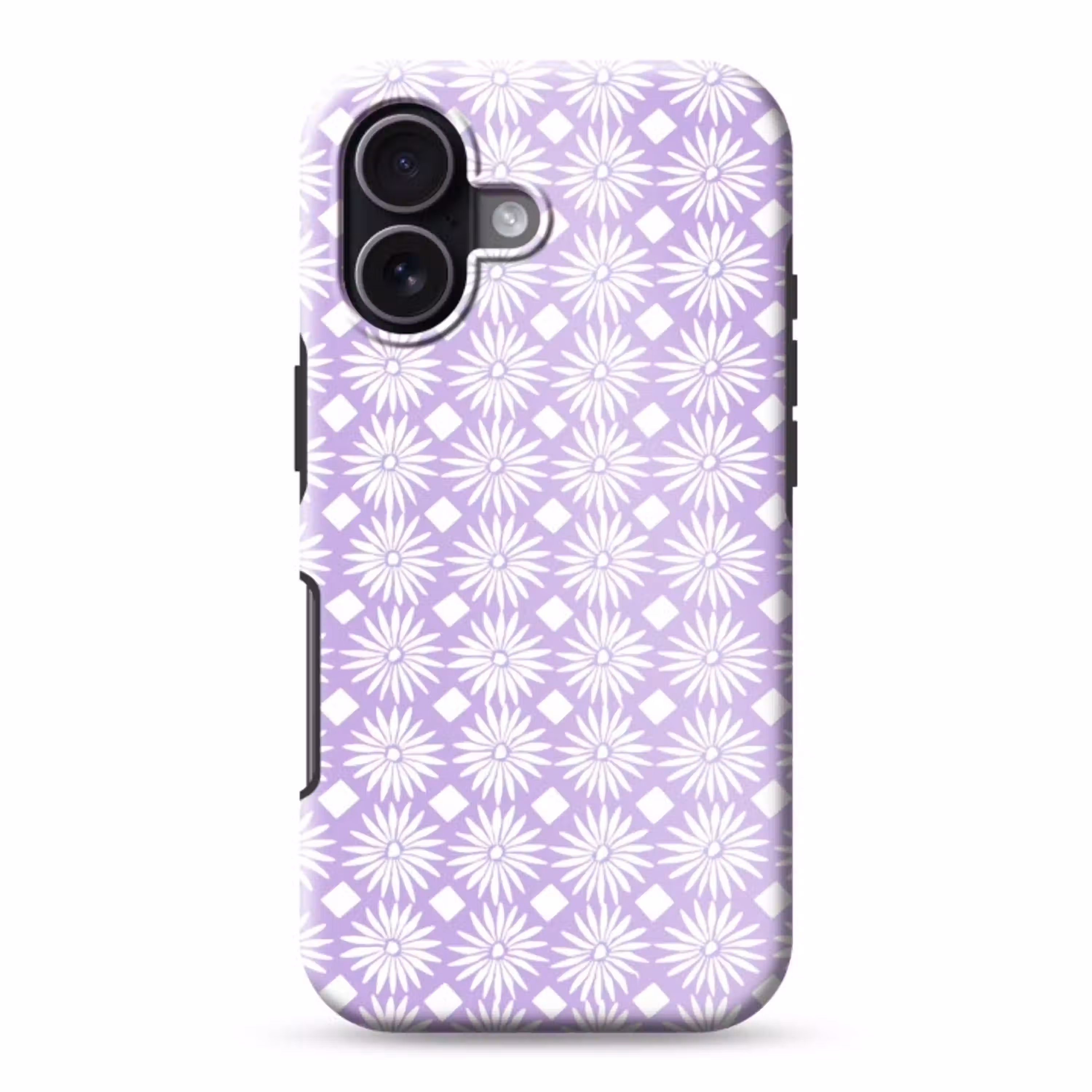 Lila - Botanisch - Bloemen - Margrieten - Patroon Toughcase MagSafe Apple iPhone 17 klein 1017 -3d