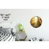 Bos - Herfst - Zon - Landschap - Natuur Wandcirkel aluminium klein -kinderkamer