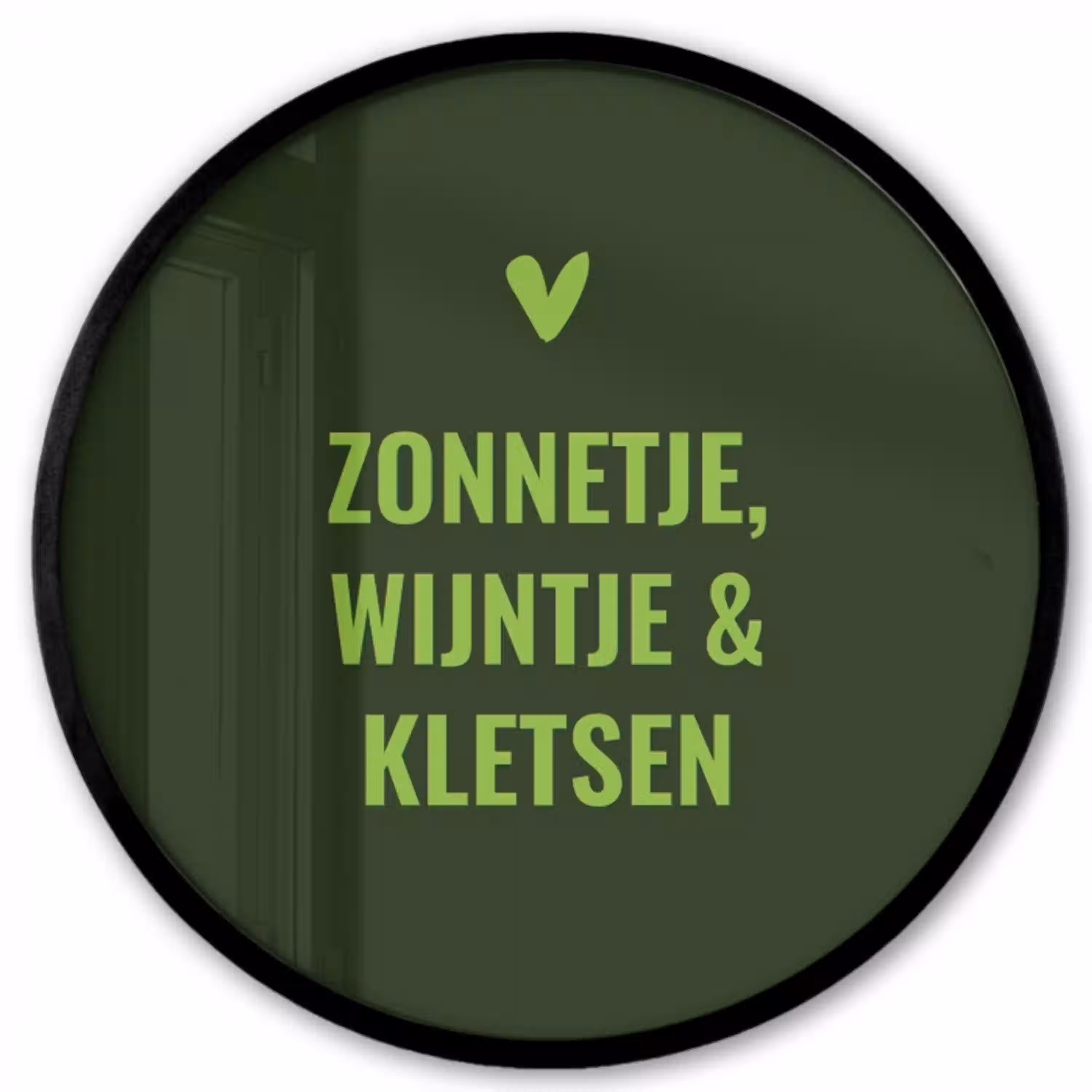 Donkergroen - Quote - Zon - Zomer Fotolijst rond zonder passe partout klein -3d