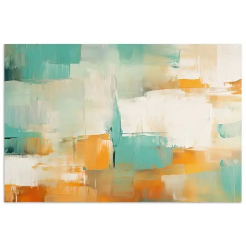 Kunst - Abstract - Blauw - Wit poster papier klein -3d